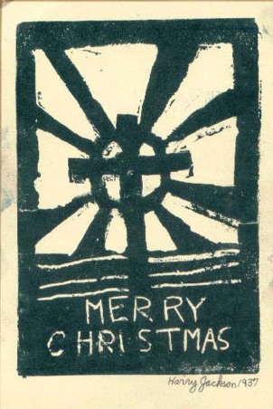 Merry Christmas, woodblock 1937